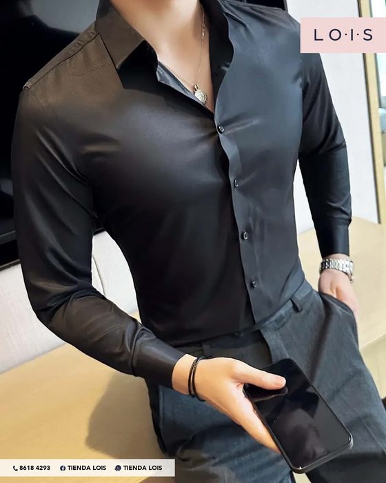 Camisa hombre negra M